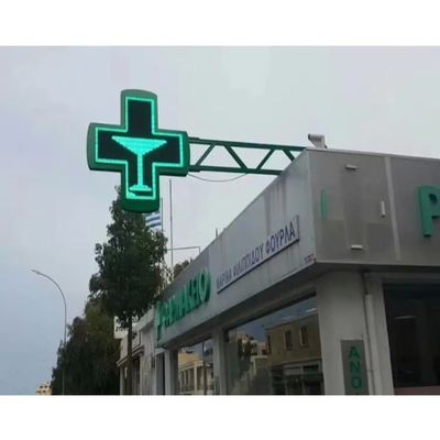 IP65 आउटडोर P10 एलईडी फार्मेसी क्रॉस डिस्प्ले एलईडी बिलबोर्ड साइन फुल कलर