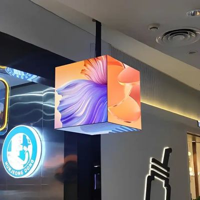 वाणिज्यिक HD IP31 5 पक्षों के एलईडी मैजिक क्यूब डिस्प्ले के साथ अनुकूलित लौह कैबिनेट